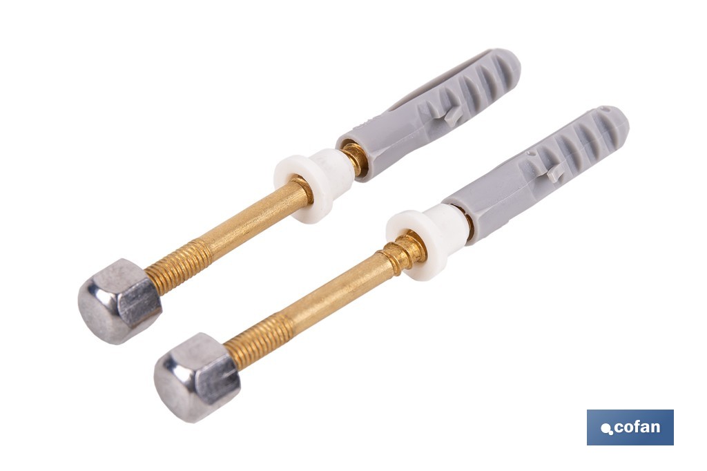 SET 2 PCS PARA SANITARIO WC 5 X 80 LATÓN 2 SET 2 PCS PARA SANITARIO WC 5 X 80 LATÓN - Imagen 2