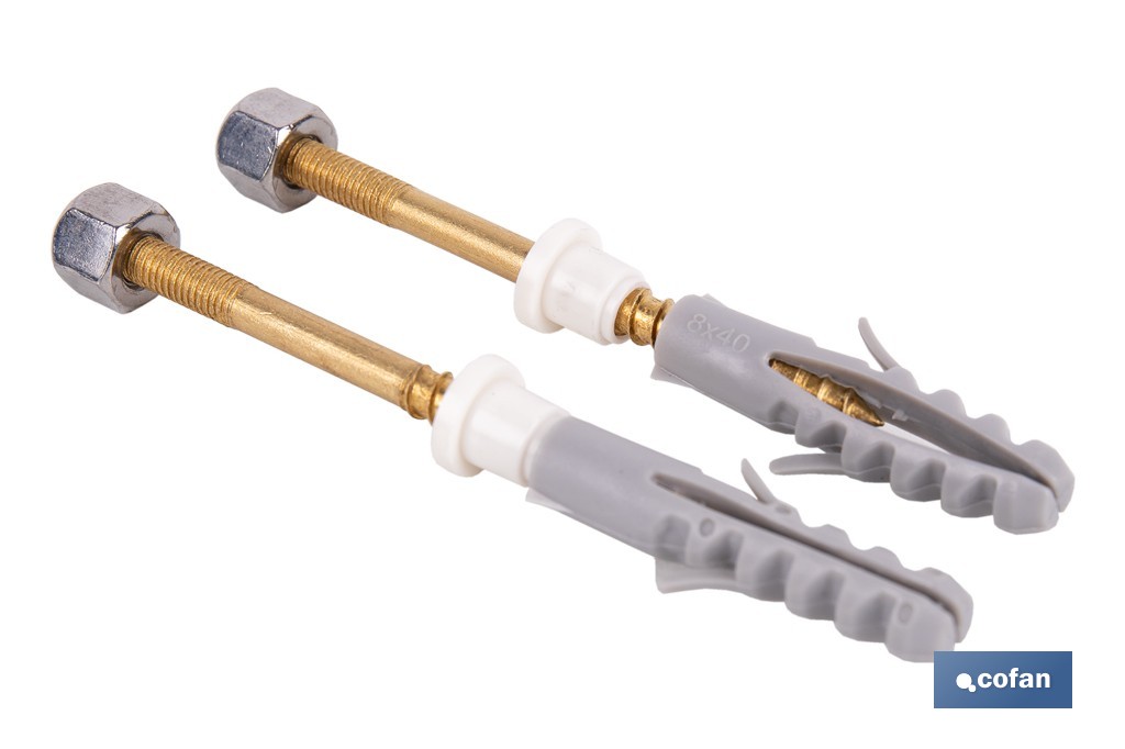 SET 2 PCS PARA SANITARIO WC 5 X 80 LATÓN 3 SET 2 PCS PARA SANITARIO WC 5 X 80 LATÓN - Imagen 3