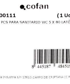 SET 2 PCS PARA SANITARIO WC 5 X 80 LATÓN 7 SET 2 PCS PARA SANITARIO WC 5 X 80 LATÓN