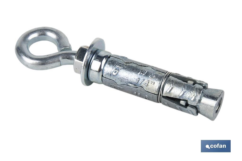 ANCLAJE ZAMAK HPM M10 X 56 CON ARGOLLA Venta unitaria 1 ANCLAJE ZAMAK HPM M10 X 56 CON ARGOLLA Venta unitaria