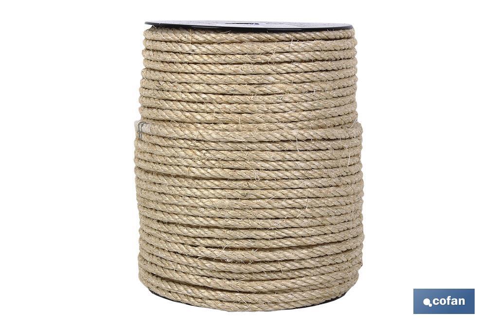 CUERDA SISAL 4 CABOS 6 MM 100 MTS NATURAL 1 CUERDA SISAL 4 CABOS 6 MM 100 MTS NATURAL