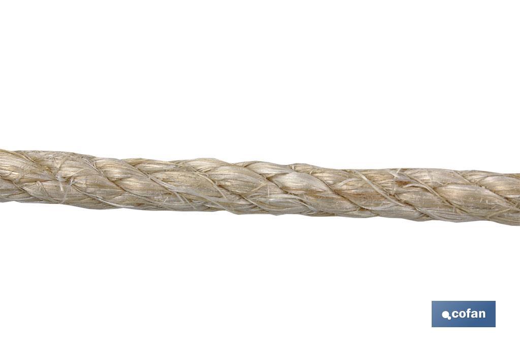 CUERDA SISAL 4 CABOS 6 MM 100 MTS NATURAL 2 CUERDA SISAL 4 CABOS 6 MM 100 MTS NATURAL - Imagen 2