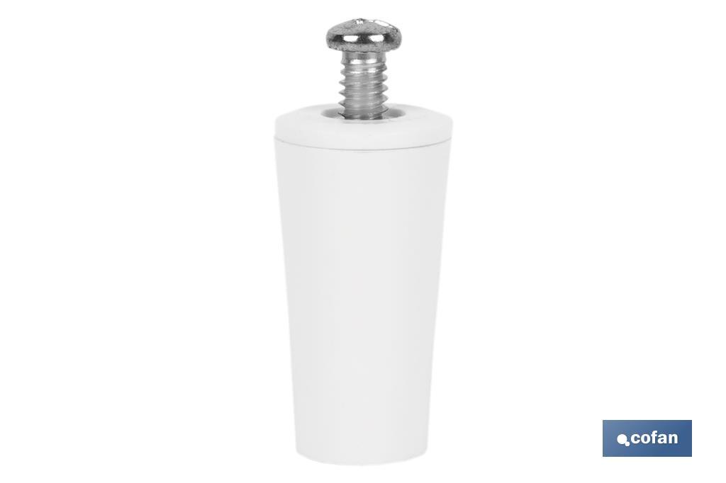 TOPE PERSIANA 40 MM BLANCO CON TORNILLO M-6 VENTA UNITARIA 1 TOPE PERSIANA 40 MM BLANCO CON TORNILLO M-6 VENTA UNITARIA
