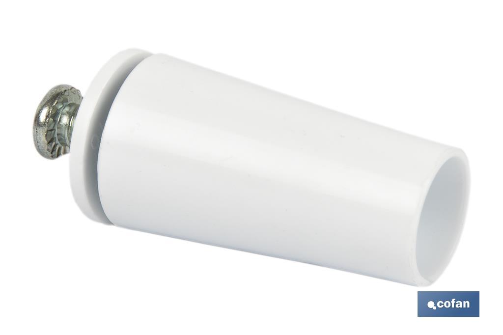TOPE PERSIANA 40 MM BLANCO CON TORNILLO M-6 3 TOPE PERSIANA 40 MM BLANCO CON TORNILLO M-6 - Imagen 3