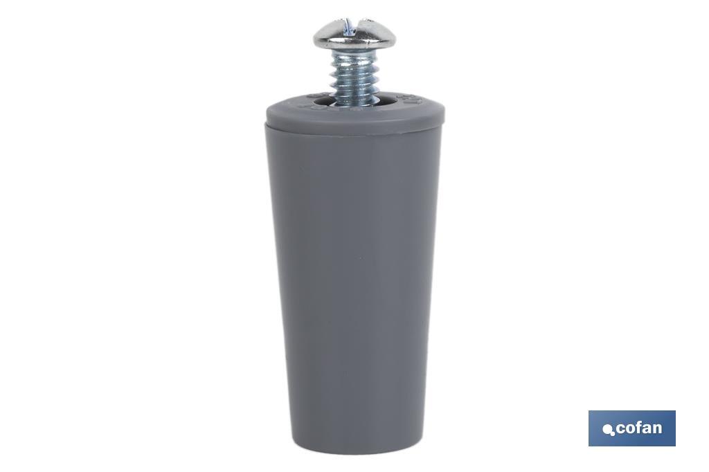 TOPE PERSIANA 40 MM GRIS CON TORNILLO M-6 1 TOPE PERSIANA 40 MM GRIS CON TORNILLO M-6