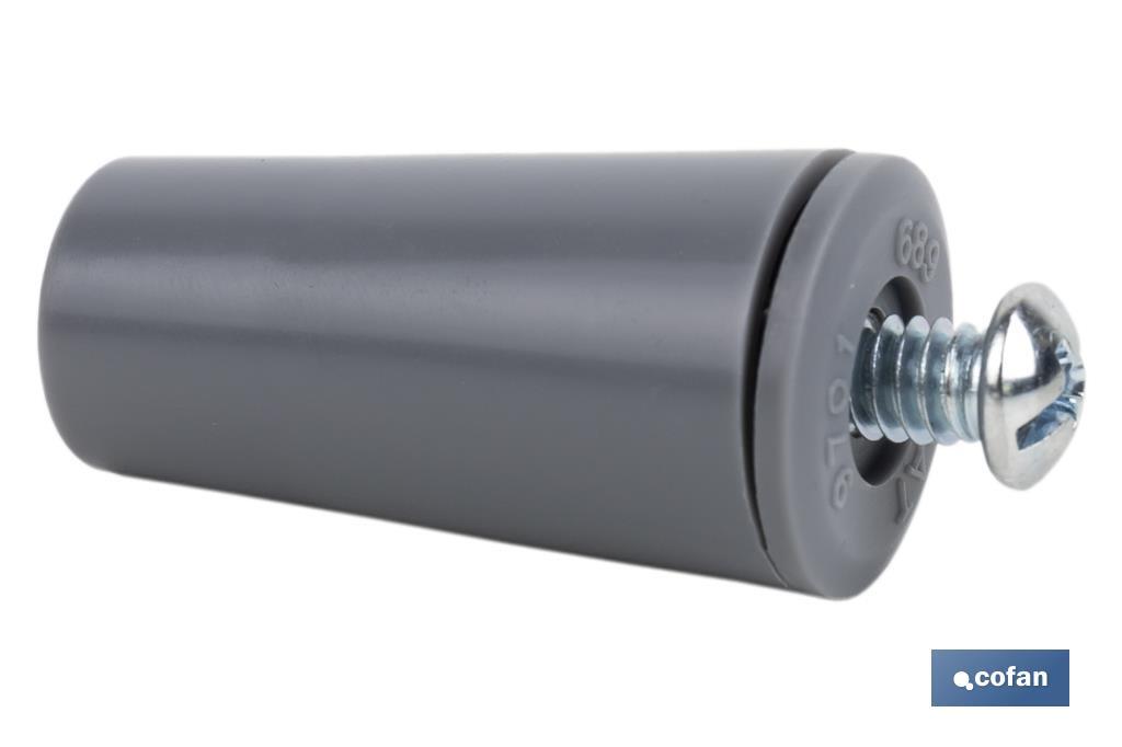 TOPE PERSIANA 40 MM GRIS CON TORNILLO M-6 2 TOPE PERSIANA 40 MM GRIS CON TORNILLO M-6 - Imagen 2