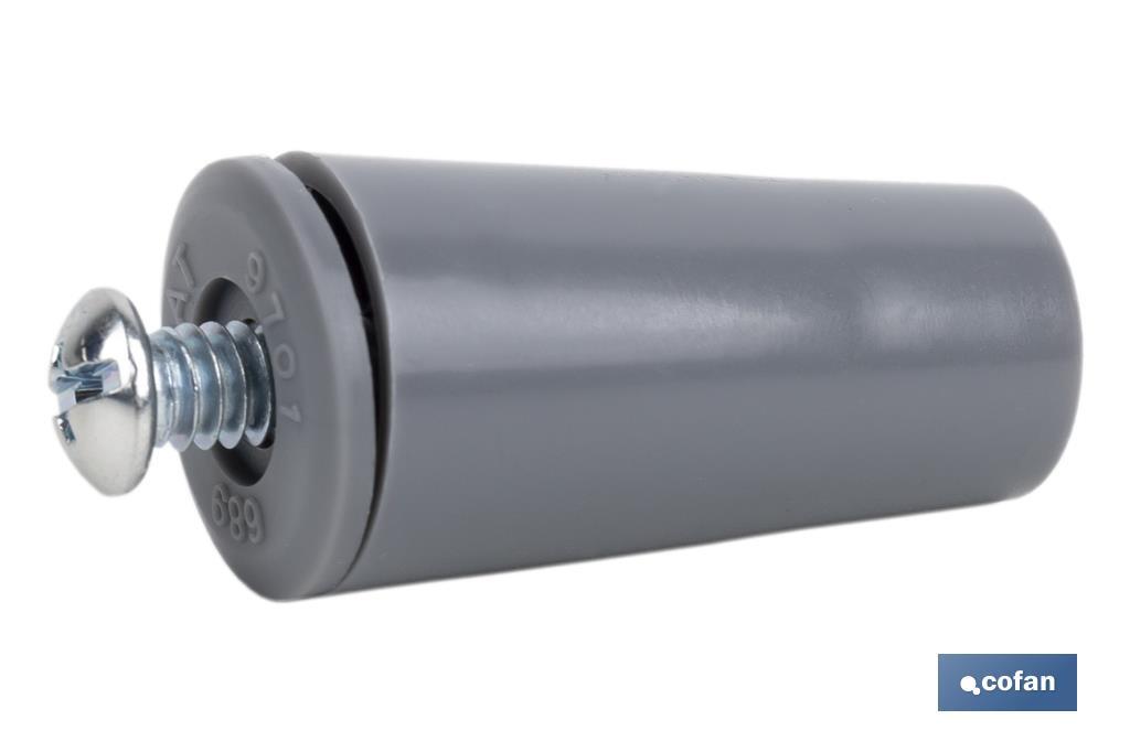 TOPE PERSIANA 40 MM GRIS CON TORNILLO M-6 3 TOPE PERSIANA 40 MM GRIS CON TORNILLO M-6 - Imagen 3