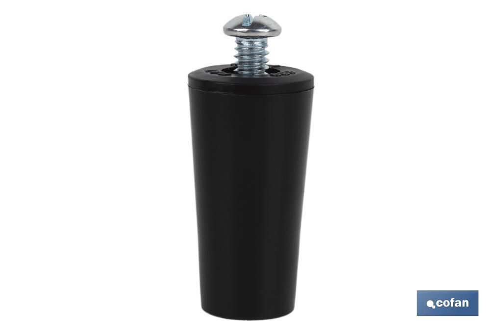 TOPE PERSIANA 40 MM NEGRO CON TORNILLO M-6 1 TOPE PERSIANA 40 MM NEGRO CON TORNILLO M-6