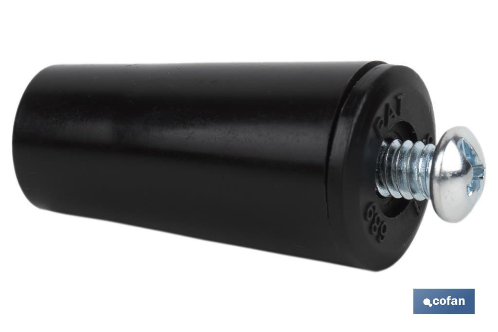 TOPE PERSIANA 40 MM NEGRO CON TORNILLO M-6 2 TOPE PERSIANA 40 MM NEGRO CON TORNILLO M-6 - Imagen 2