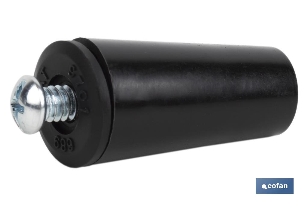 TOPE PERSIANA 40 MM NEGRO CON TORNILLO M-6 3 TOPE PERSIANA 40 MM NEGRO CON TORNILLO M-6 - Imagen 3