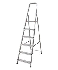 ESCALERA ALUMINIO 6 PELDAÑOS Y 1,37 M ALTURA ÚTIL