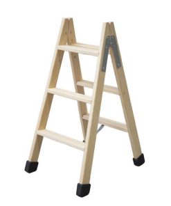 ESCALERA MADERA DOBLE 3 PELDAÑOS 0,75 M
