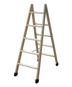 ESCALERA MADERA DOBLE 5 PELDAÑOS 1,25 M