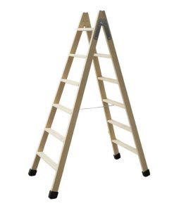 ESCALERA MADERA DOBLE 6 PELDAÑOS 1,50 M