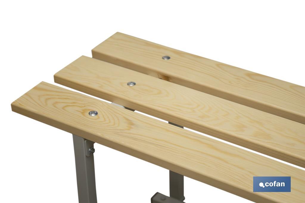 BANCO DE VESTUARIO MADERA L-1000 MM 3 BANCO DE VESTUARIO MADERA L-1000 MM - Imagen 3