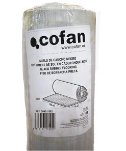 SUELO DE CAUCHO NEGRO CÍRCULOS 3 MM 1,50 X 10 M
