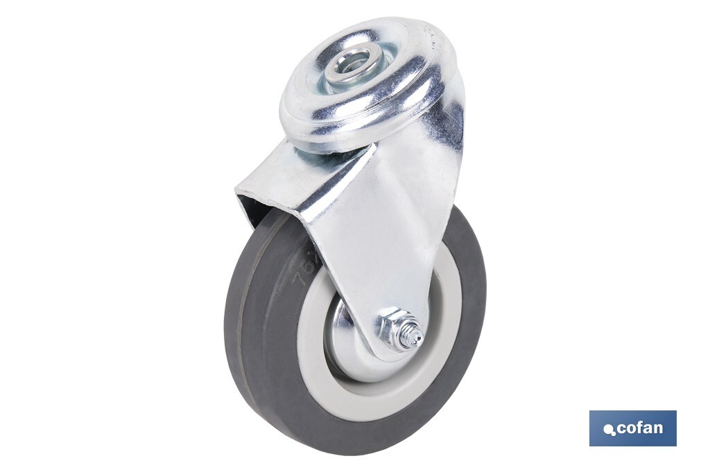 RUEDA GOMA/GRIS PASANTE Ø75X22MM Venta unitaria 1 RUEDA GOMA/GRIS PASANTE Ø75X22MM Venta unitaria