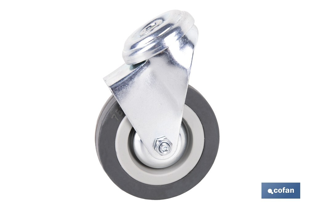 RUEDA GOMA/GRIS PASANTE Ø75X22MM Venta unitaria 2 RUEDA GOMA/GRIS PASANTE Ø75X22MM Venta unitaria - Imagen 2