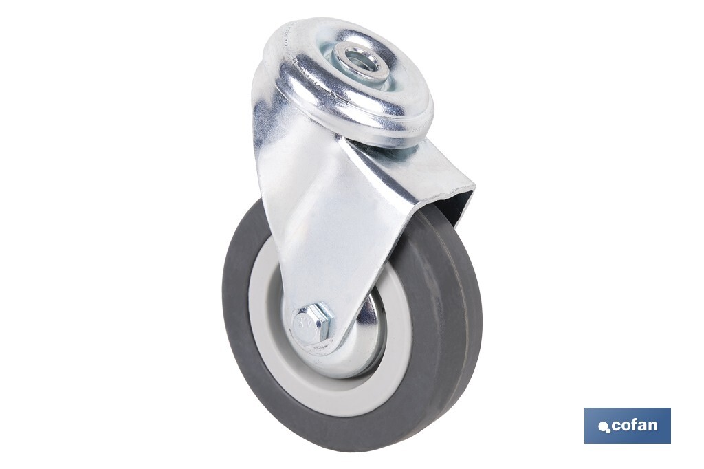 RUEDA GOMA/GRIS PASANTE Ø75X22MM Venta unitaria 3 RUEDA GOMA/GRIS PASANTE Ø75X22MM Venta unitaria - Imagen 3