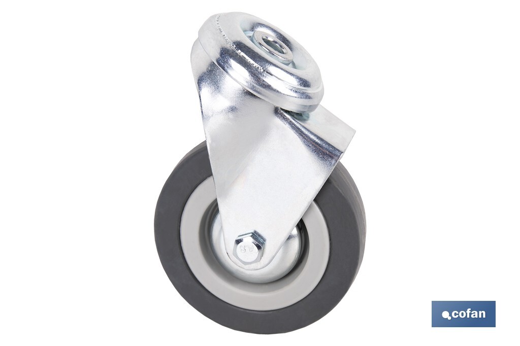 RUEDA GOMA/GRIS PASANTE Ø75X22MM Venta unitaria 4 RUEDA GOMA/GRIS PASANTE Ø75X22MM Venta unitaria - Imagen 4
