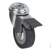 RUEDA DE GOMA GRIS CON AGUJERO PASANTE Y FRENO Ø40 x 18 MM 8 RUEDA DE GOMA GRIS CON AGUJERO PASANTE Y FRENO Ø40 x 18 MM