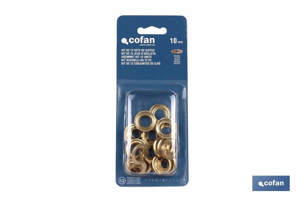 KIT DE 12 SETS DE OJETES 10 mm 1 KIT DE 12 SETS DE OJETES 10 mm