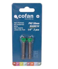 SET 2 PUNTAS 1/4 C/MAGNETISMO PH-2