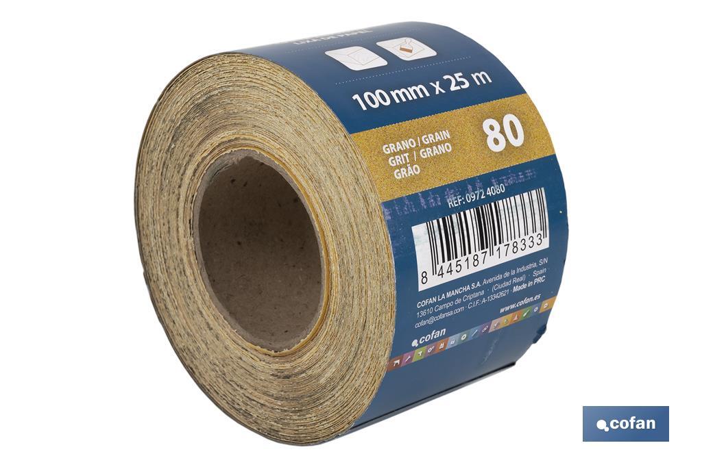 ROLLO LIJA DE PAPEL 100 X 25 M. G.80 1 ROLLO LIJA DE PAPEL 100 X 25 M. G.80