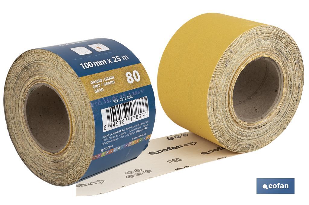 ROLLO LIJA DE PAPEL 100 X 25 M. G.80 2 ROLLO LIJA DE PAPEL 100 X 25 M. G.80 - Imagen 2