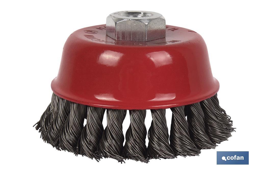 CEPILLO COPA TRENZADO M14 Ø75 ACERO 0.5mm 1 CEPILLO COPA TRENZADO M14 Ø75 ACERO 0.5mm