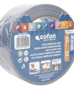 CINTA AMERICANA GRIS 180 MICRAS 50 MM X 25 M