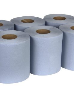PAPEL SECAMANOS RECICLADO AZUL 90MTS (6ROLLOS)