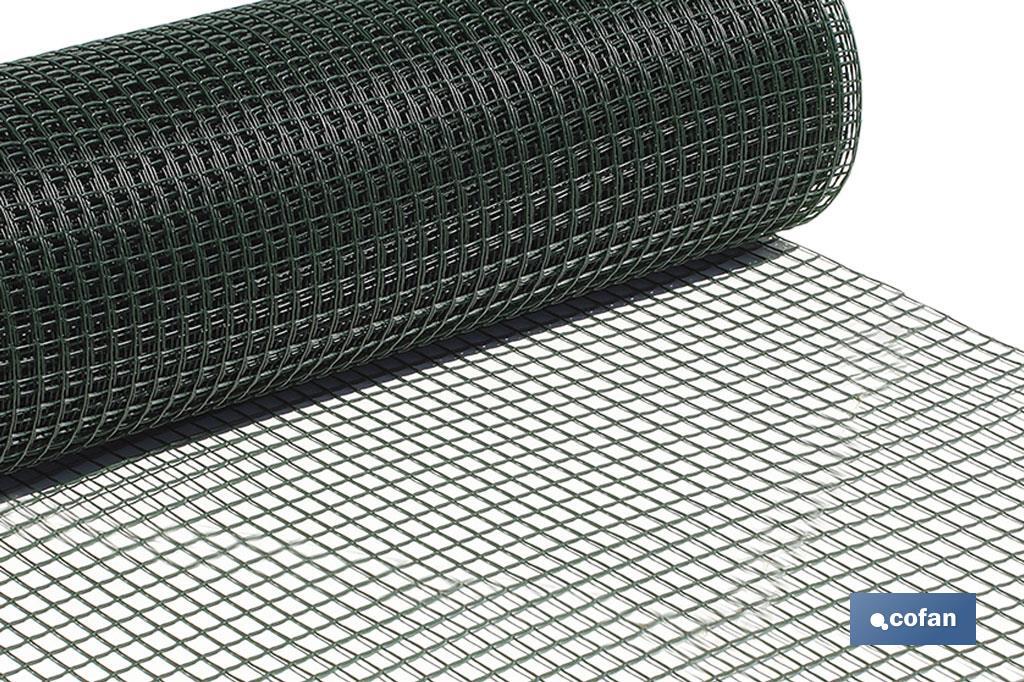 MALLA PLAST. CUADRADA JARDIN 20mm VERDE 1x25m 1 MALLA PLAST. CUADRADA JARDIN 20mm VERDE 1x25m