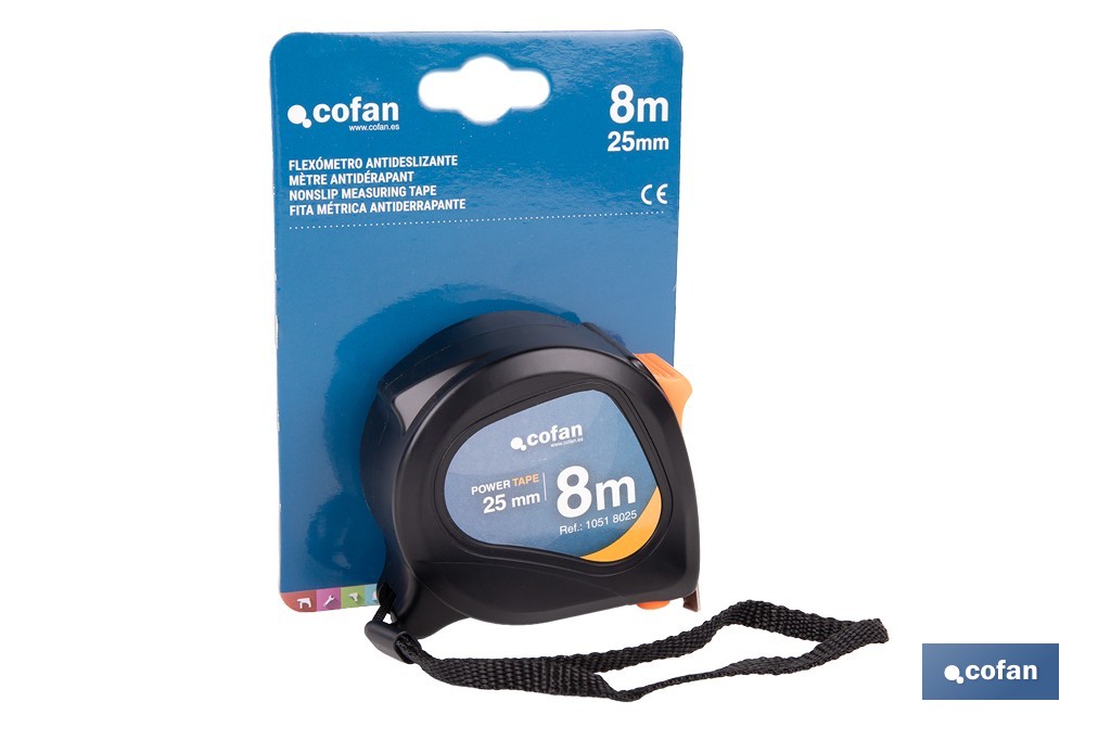 FLEXÓMETRO ANTIDESLIZANTE 25 MM X 8 M 1 FLEXÓMETRO ANTIDESLIZANTE 25 MM X 8 M