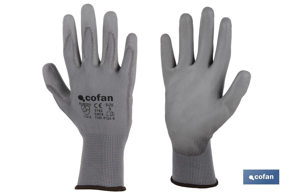BLISTER G. 100% POLIEST. IMPREG. PU GRIS T-6 1 BLISTER G. 100% POLIEST. IMPREG. PU GRIS T-6