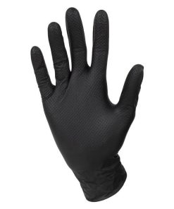 CAJA 100 UDS. GUANTES DE NITRILO NEGRO DIAMANTADO 8,5 G TALLA L