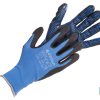 GUANTE IMPREGNADO CON PUNTOS AZULES DE NITRILO TALLA 10 VENTA UNITARIA