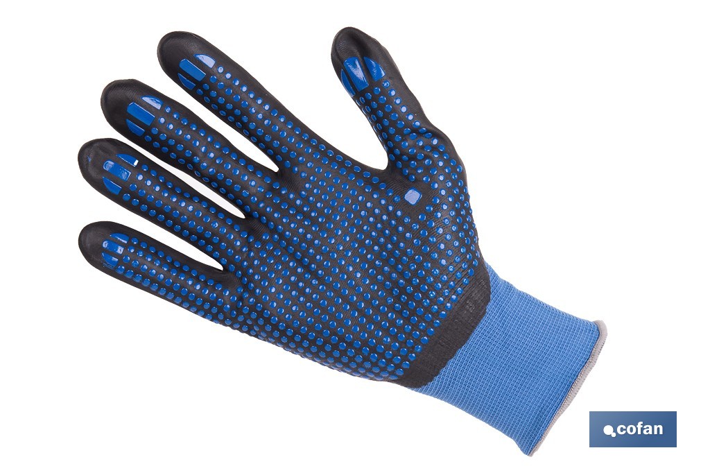 GUANTE IMPREGNADO CON PUNTOS AZULES DE NITRILO TALLA 11 2 GUANTE IMPREGNADO CON PUNTOS AZULES DE NITRILO TALLA 11 - Imagen 2