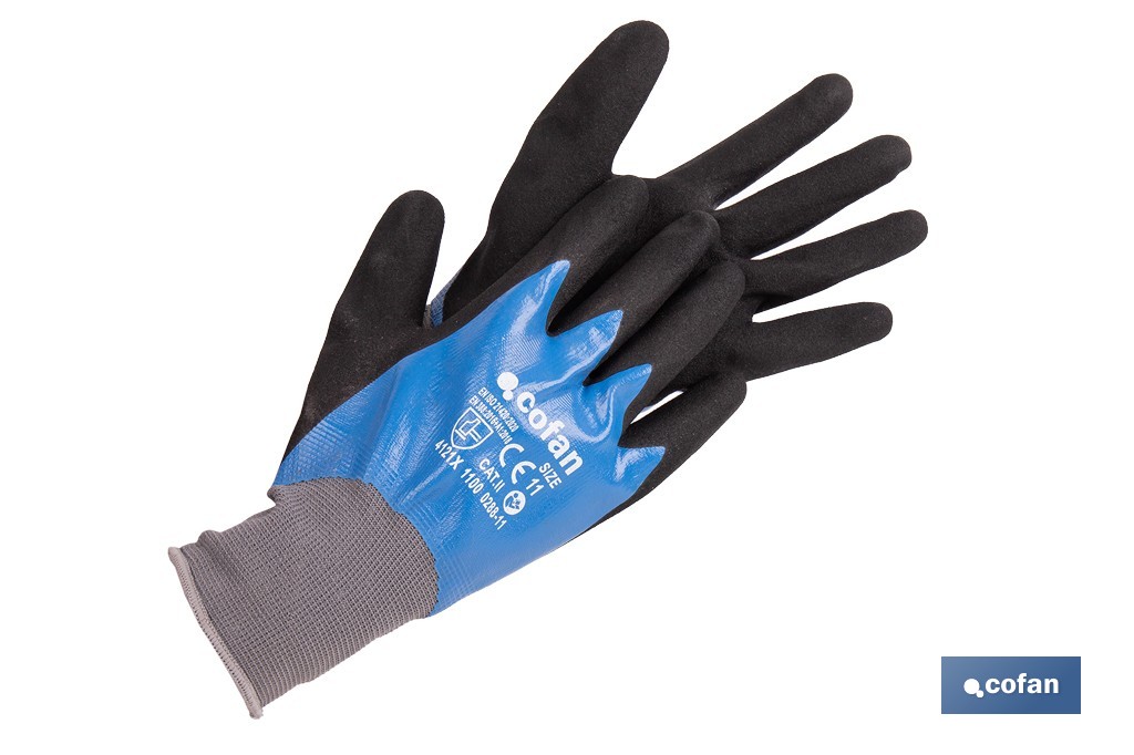 GUANTE IMPREGNADO SANDY DOBLE CAPA DE NITRILO AZUL TALLA 9 1 GUANTE IMPREGNADO SANDY DOBLE CAPA DE NITRILO AZUL TALLA 9