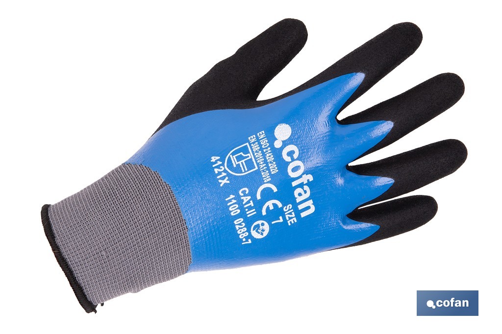 GUANTE IMPREGNADO SANDY DOBLE CAPA DE NITRILO AZUL TALLA 7 3 GUANTE IMPREGNADO SANDY DOBLE CAPA DE NITRILO AZUL TALLA 7 - Imagen 3