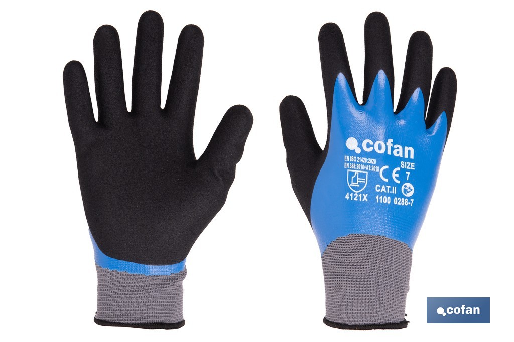 GUANTE IMPREGNADO SANDY DOBLE CAPA DE NITRILO AZUL TALLA 7 4 GUANTE IMPREGNADO SANDY DOBLE CAPA DE NITRILO AZUL TALLA 7 - Imagen 4