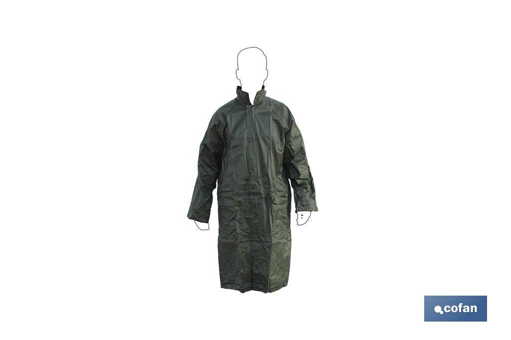 ABRIGO DE LLUVIA VERDE POLIESTER/PVC TALLA-M 1 ABRIGO DE LLUVIA VERDE POLIESTER/PVC TALLA-M