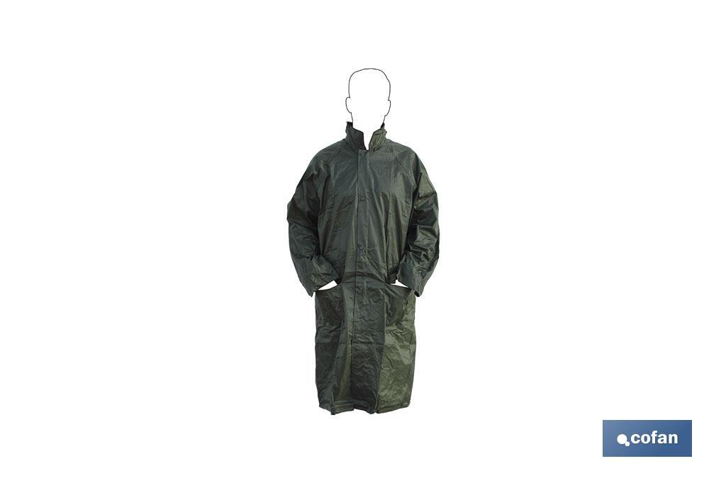 ABRIGO DE LLUVIA VERDE POLIESTER/PVC TALLA-M 2 ABRIGO DE LLUVIA VERDE POLIESTER/PVC TALLA-M - Imagen 2