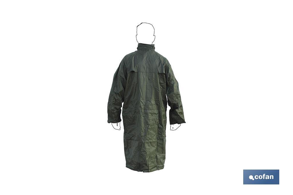 ABRIGO DE LLUVIA VERDE POLIESTER/PVC TALLA-M 3 ABRIGO DE LLUVIA VERDE POLIESTER/PVC TALLA-M - Imagen 3
