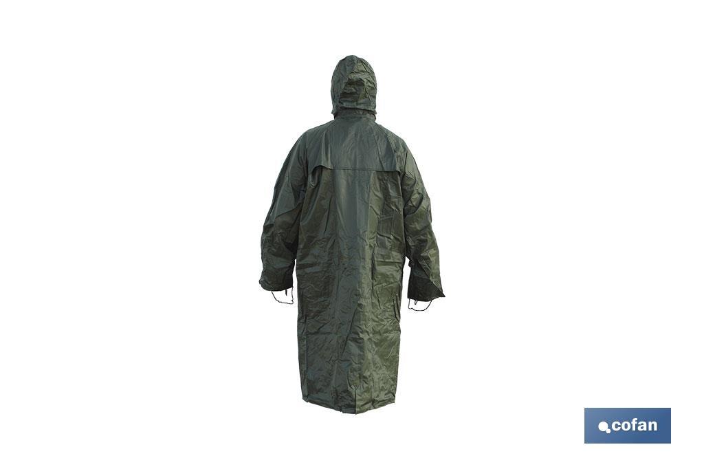 ABRIGO DE LLUVIA VERDE POLIESTER/PVC TALLA-M 4 ABRIGO DE LLUVIA VERDE POLIESTER/PVC TALLA-M - Imagen 4