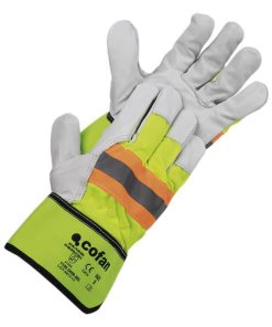 GUANTE VACUNO AMERICANO AMARILLO FLÚOR TALLA 9
