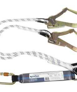 ESLINGA BIFURCADA DE CUERDA TRENZADA CON ABSORBEDOR DE ENERGÍA 1,50 M Y 2 GANCHOS