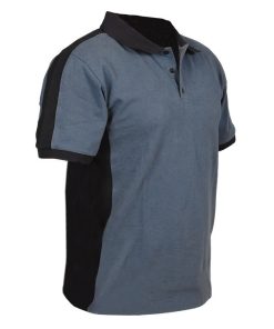 POLO BALDER ELASTANO 210 G/M2 GRIS OSCURO-NEGRO TALLA M