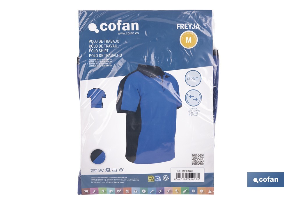 POLO FREYJA ELASTANO 210 G/M2 AZUL-NEGRO TALLA XL 3 POLO FREYJA ELASTANO 210 G/M2 AZUL-NEGRO TALLA XL - Imagen 3