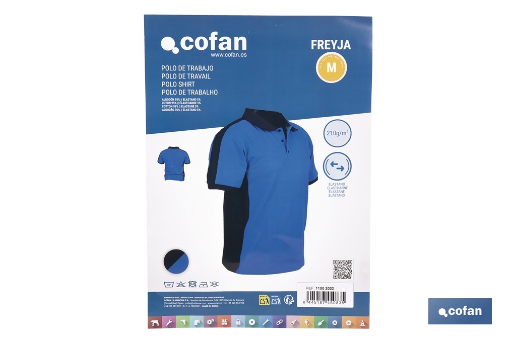 POLO FREYJA ELASTANO 210 G/M2 AZUL-NEGRO TALLA XL 4 POLO FREYJA ELASTANO 210 G/M2 AZUL-NEGRO TALLA XL - Imagen 4